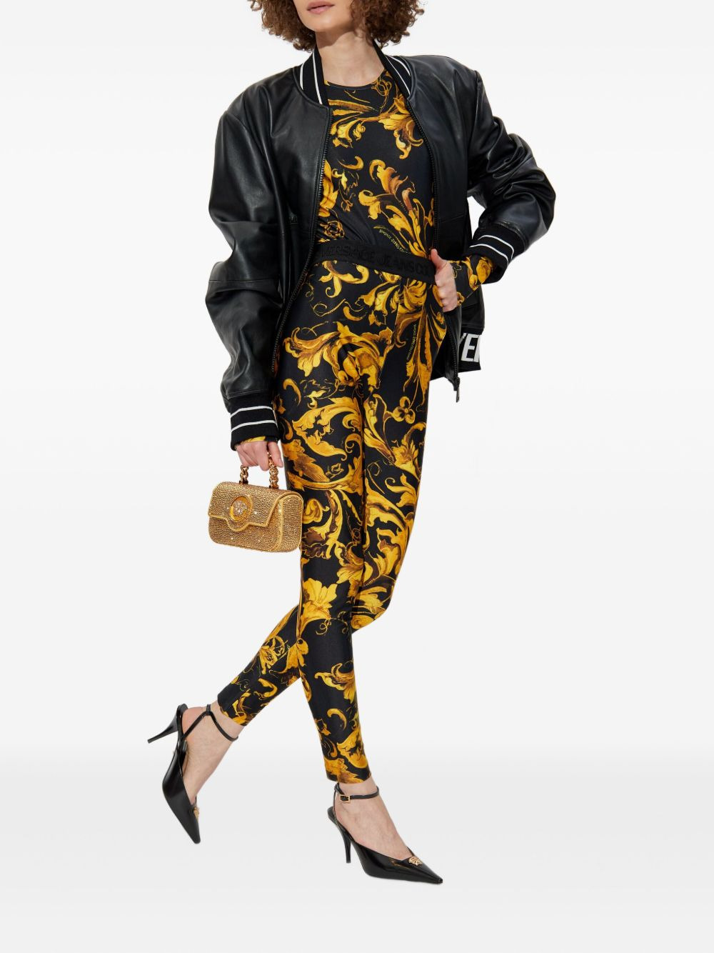 Barocco-print leggings - 2