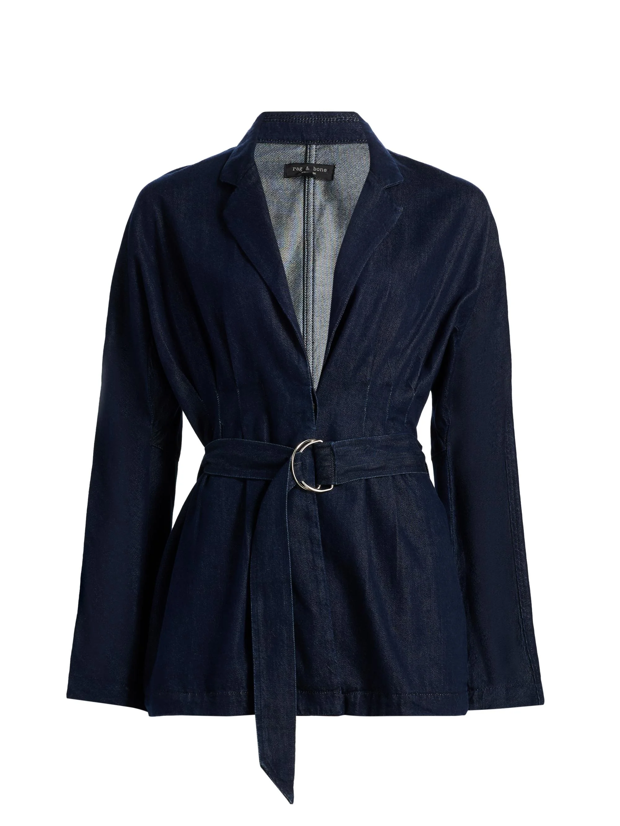Women's Mandi Belted Denim Blazer - Ocean Rinse - 1