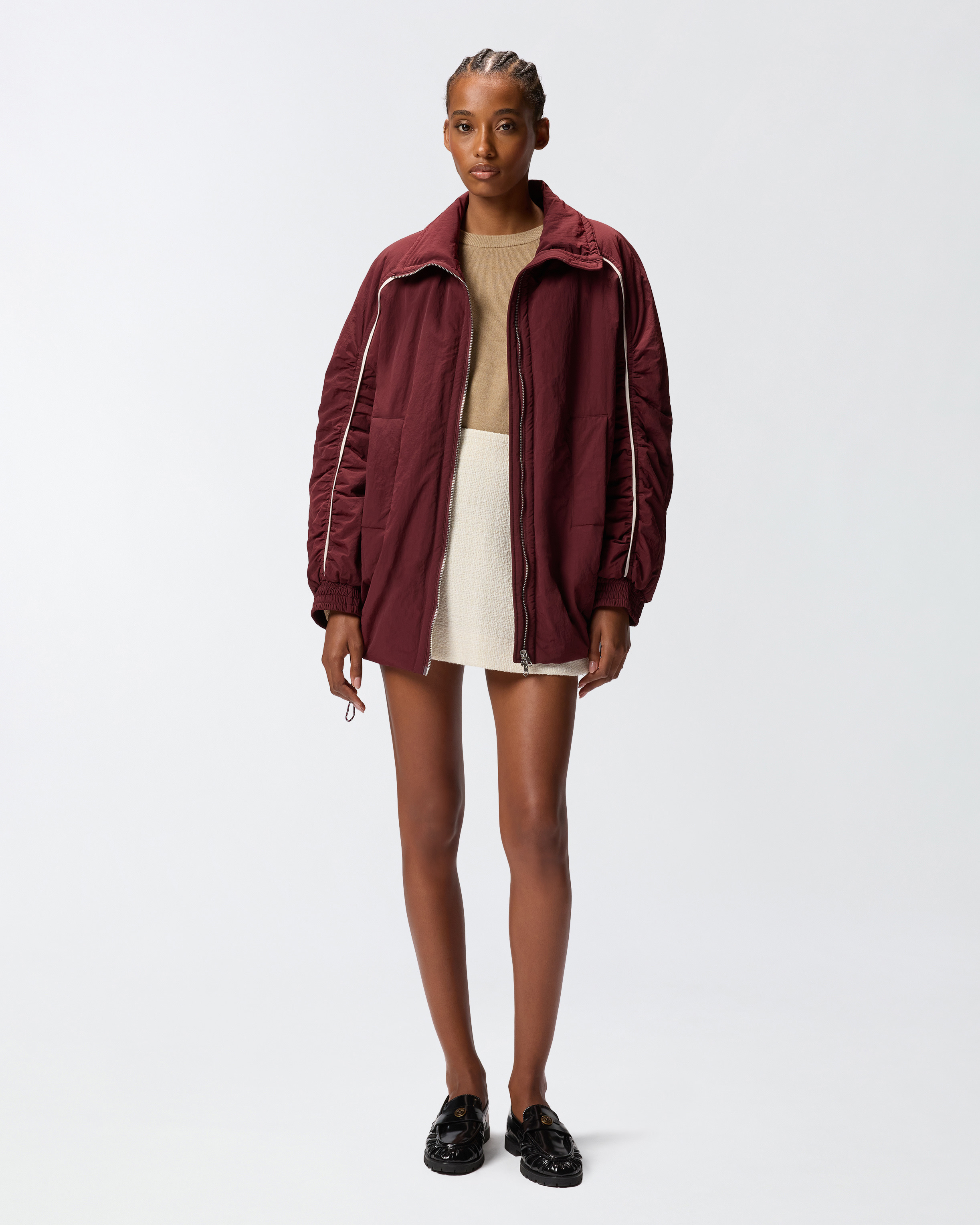 OVERSIZED BLOUSON JACKET WITH CONTRASTING EDGING - 3