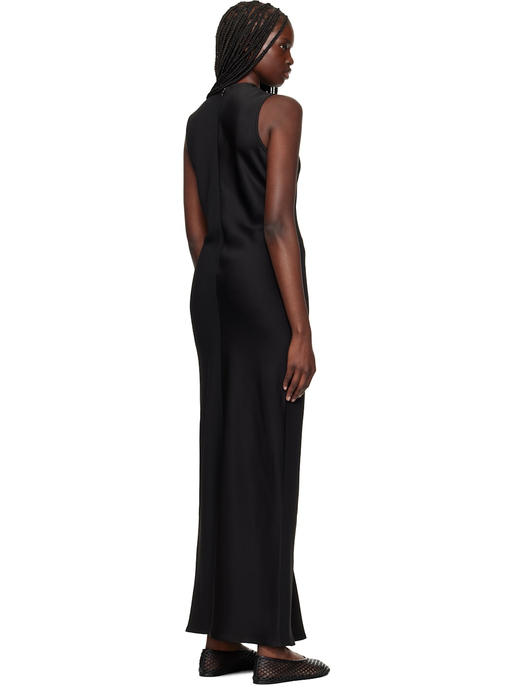 Black Straight Maxi Dress - 3