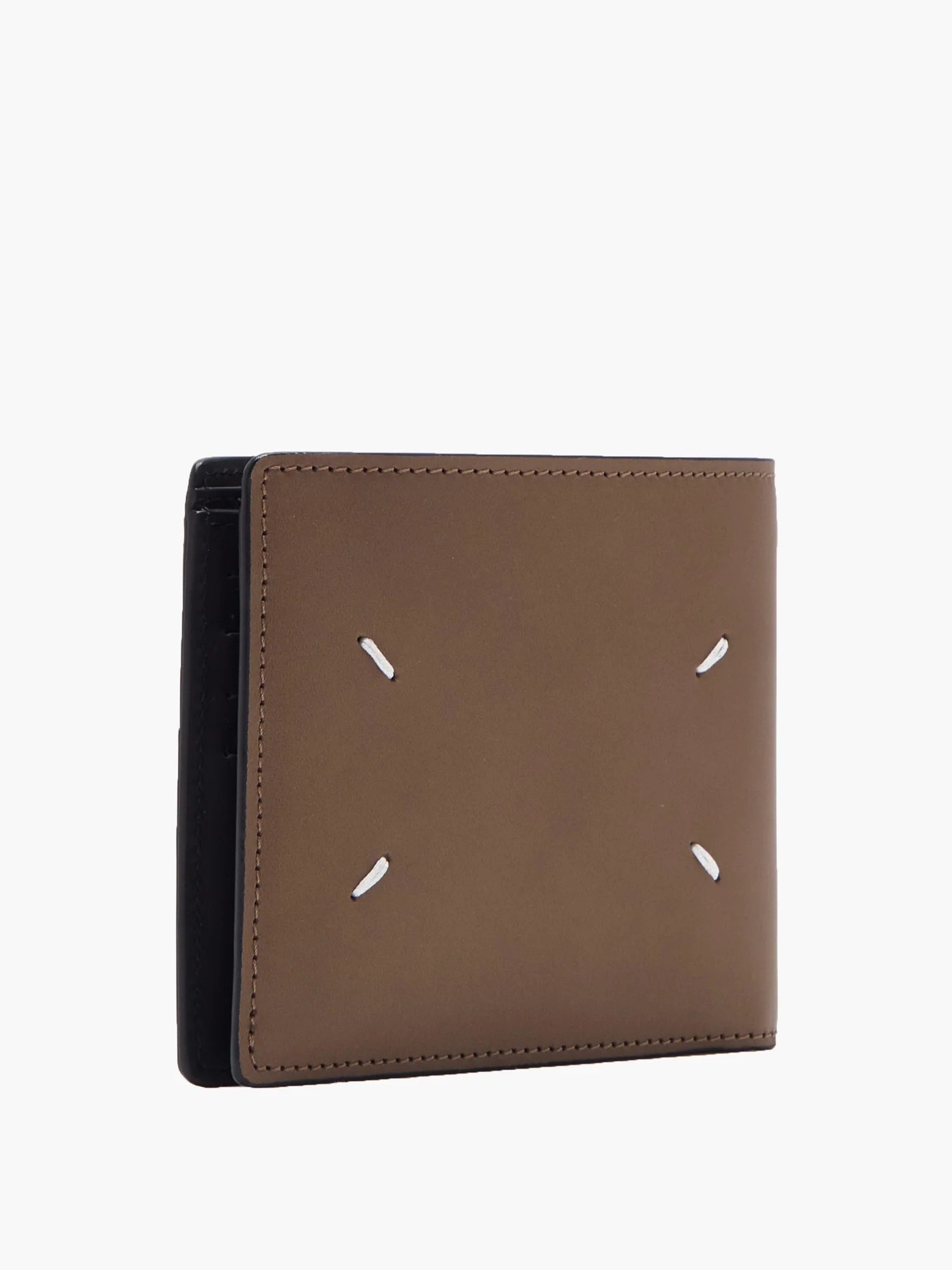 Bar-tack leather bi-fold wallet - 4