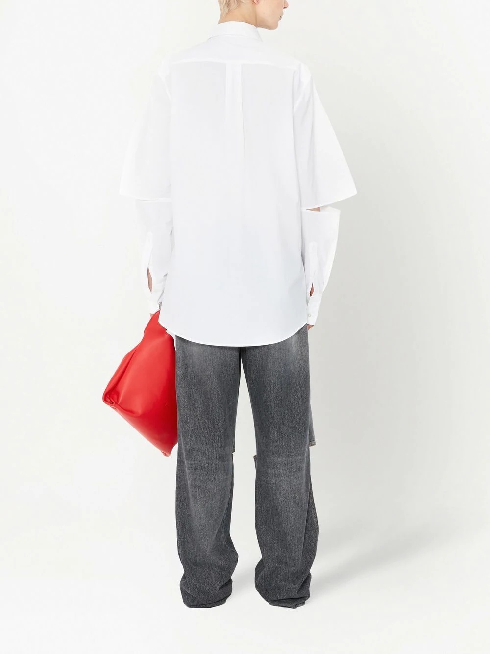 cut-out straight jeans - 4