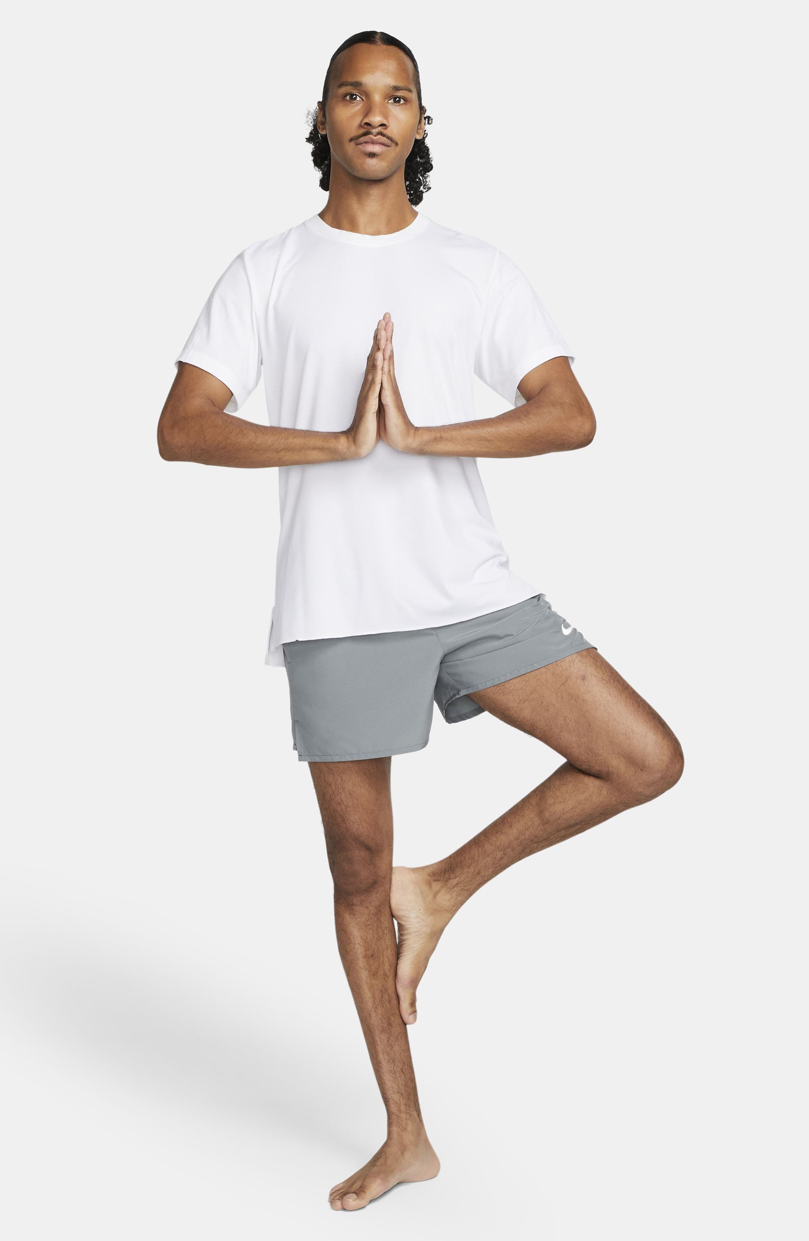 Nike Dri-FIT Challenger 5-Inch Brief Lined Shorts in Smoke Grey/Smoke Grey/Black at Nordstrom - 6