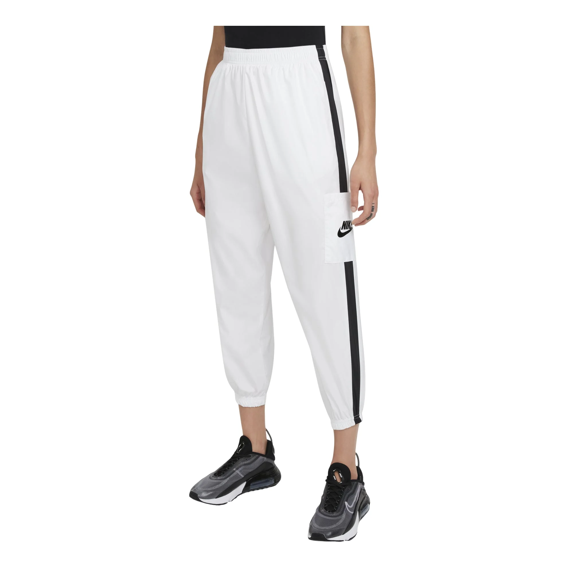 (WMNS) Nike Sportswear Woven Pants 'White Black' CJ7347-100 - 1