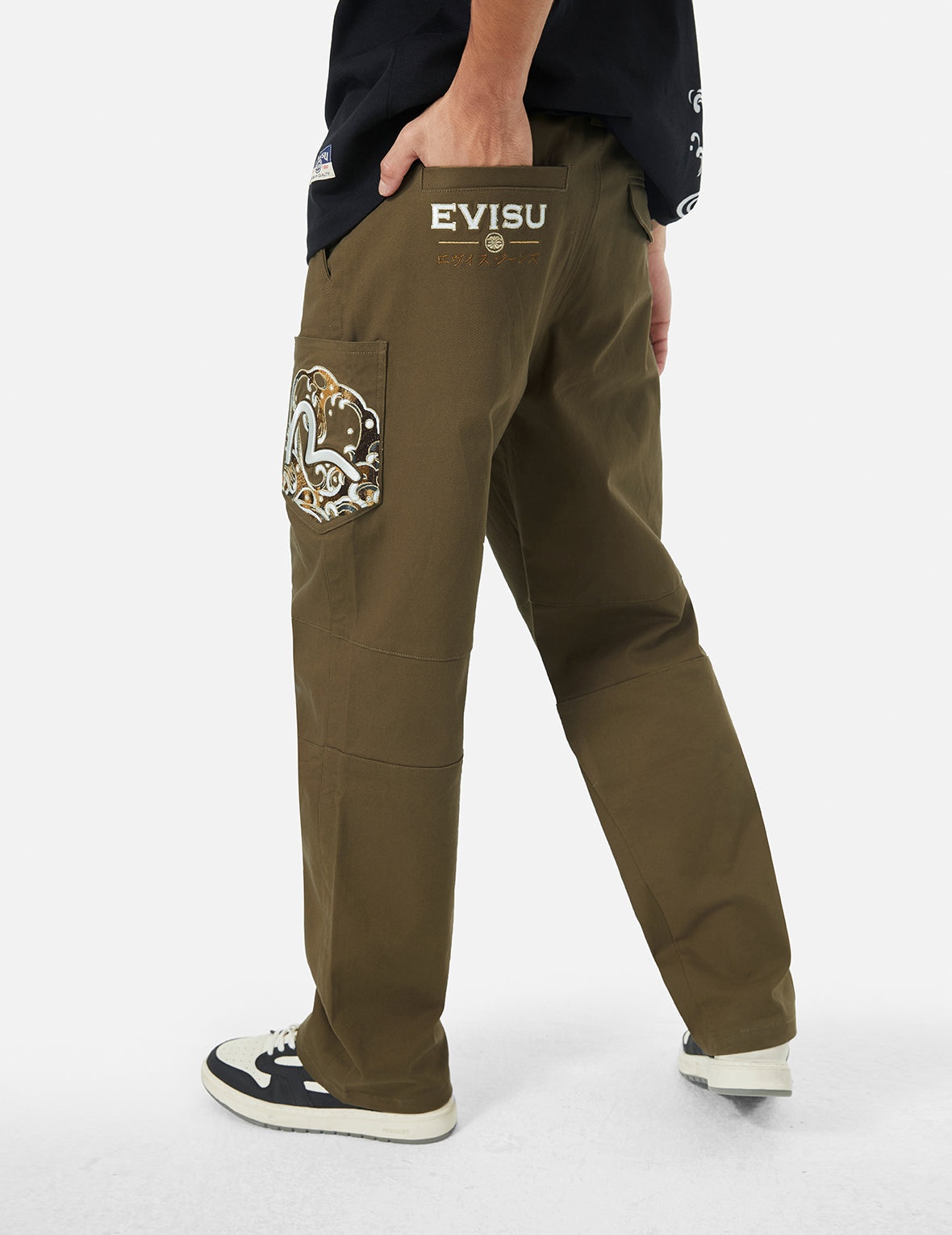 Seagull and Logo Embroidery Relax Fit Woven Pants - 5