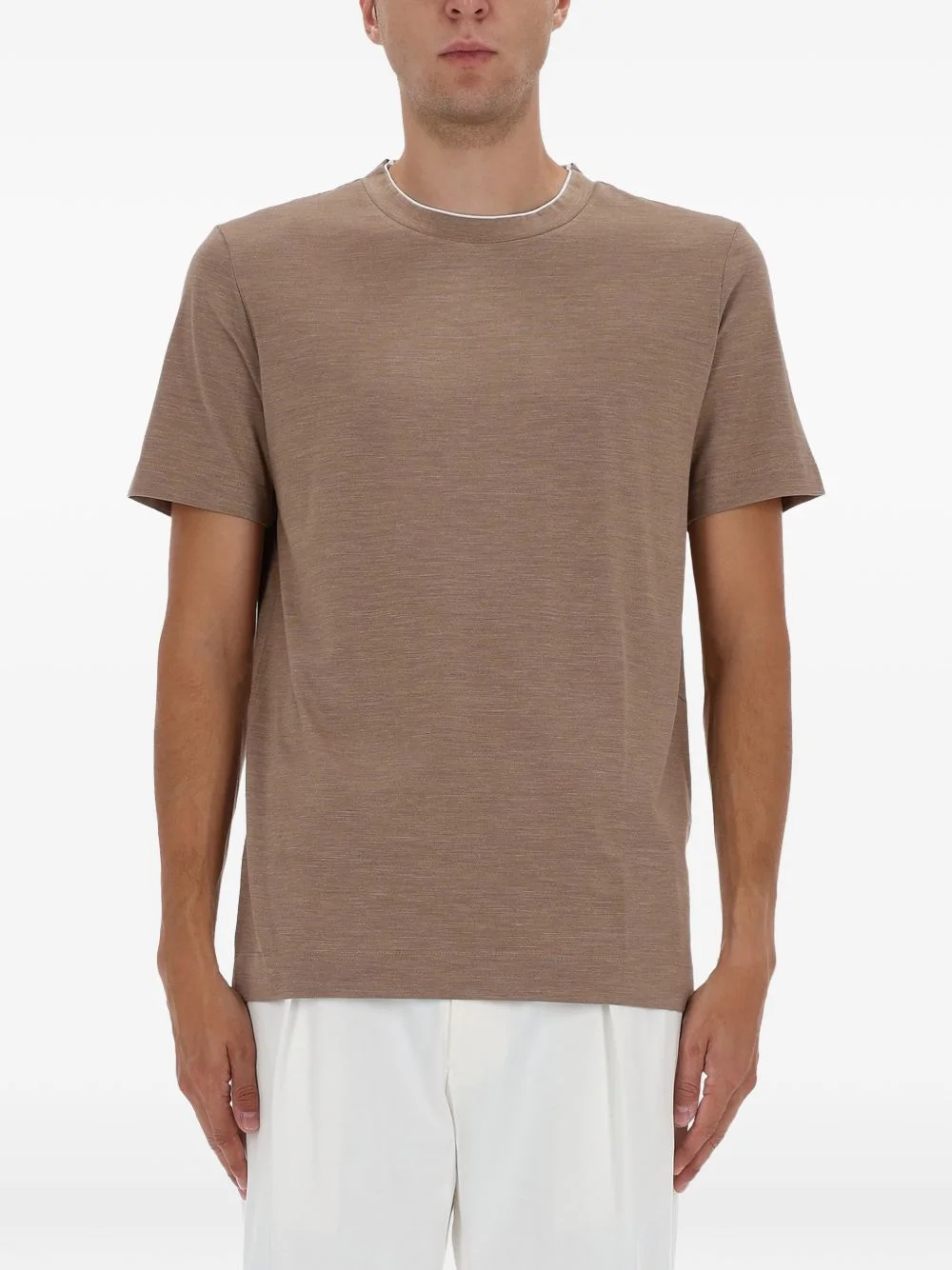 camel trim T-Shirt - 1