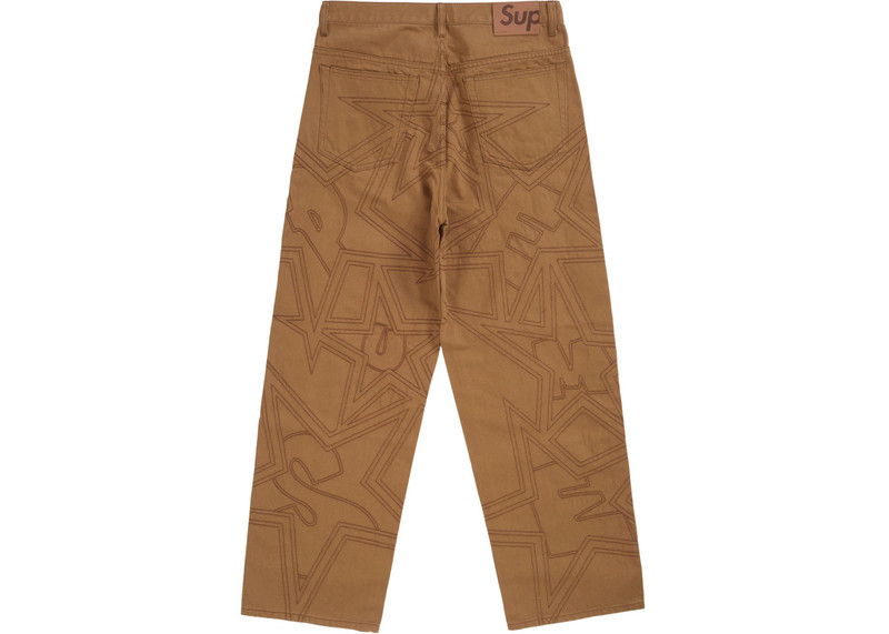Supreme Supreme Stars Topstitch Baggy Jean Brown outlook
