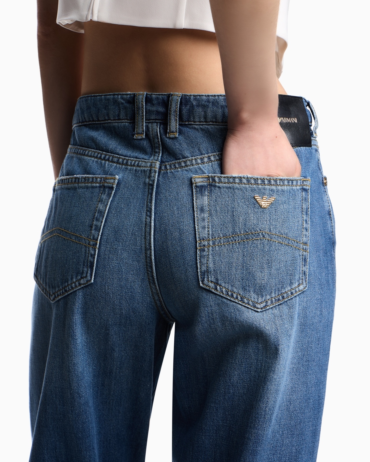 J90 COTTON-DENIM CARROT-FIT JEANS - 5