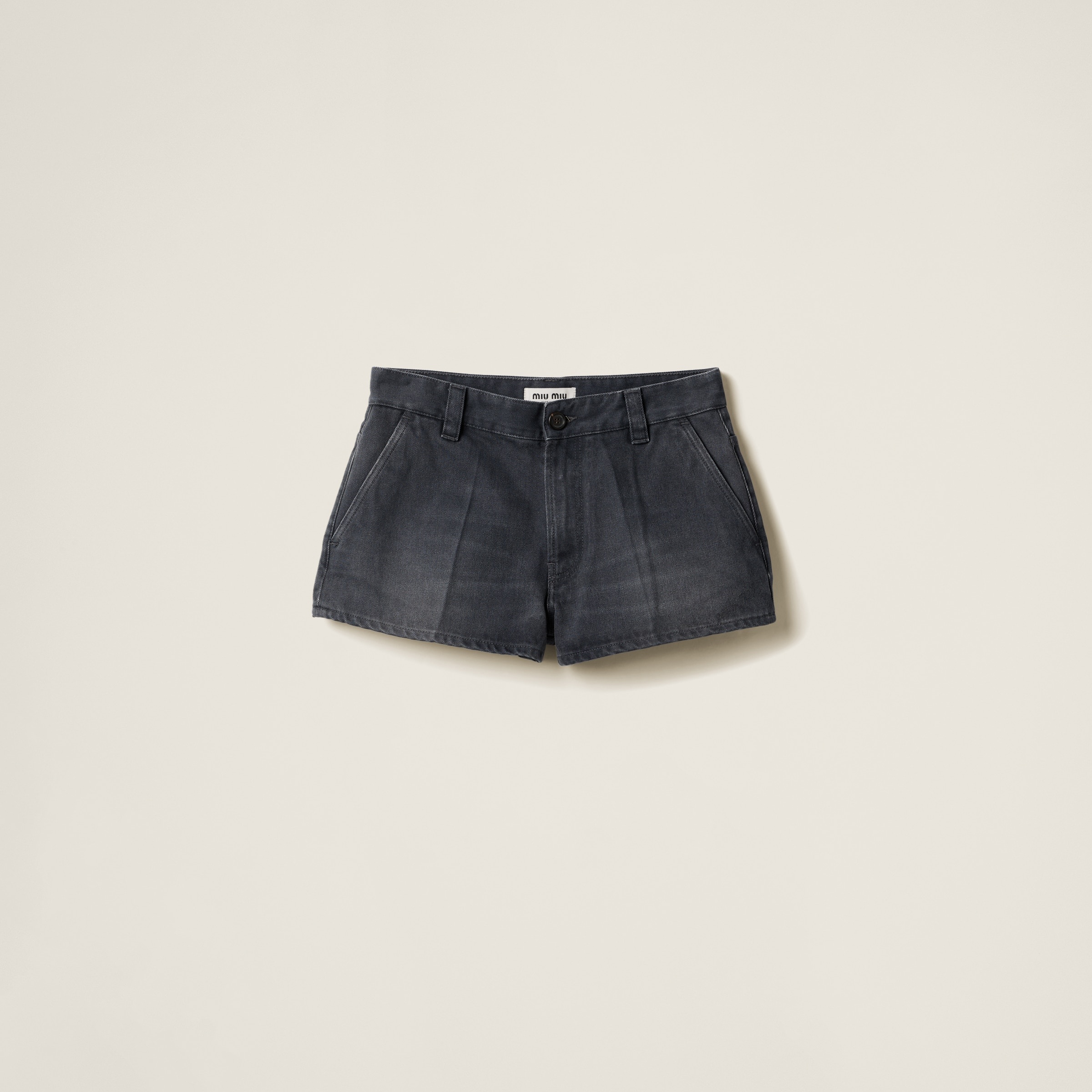 Washed drill shorts - 1