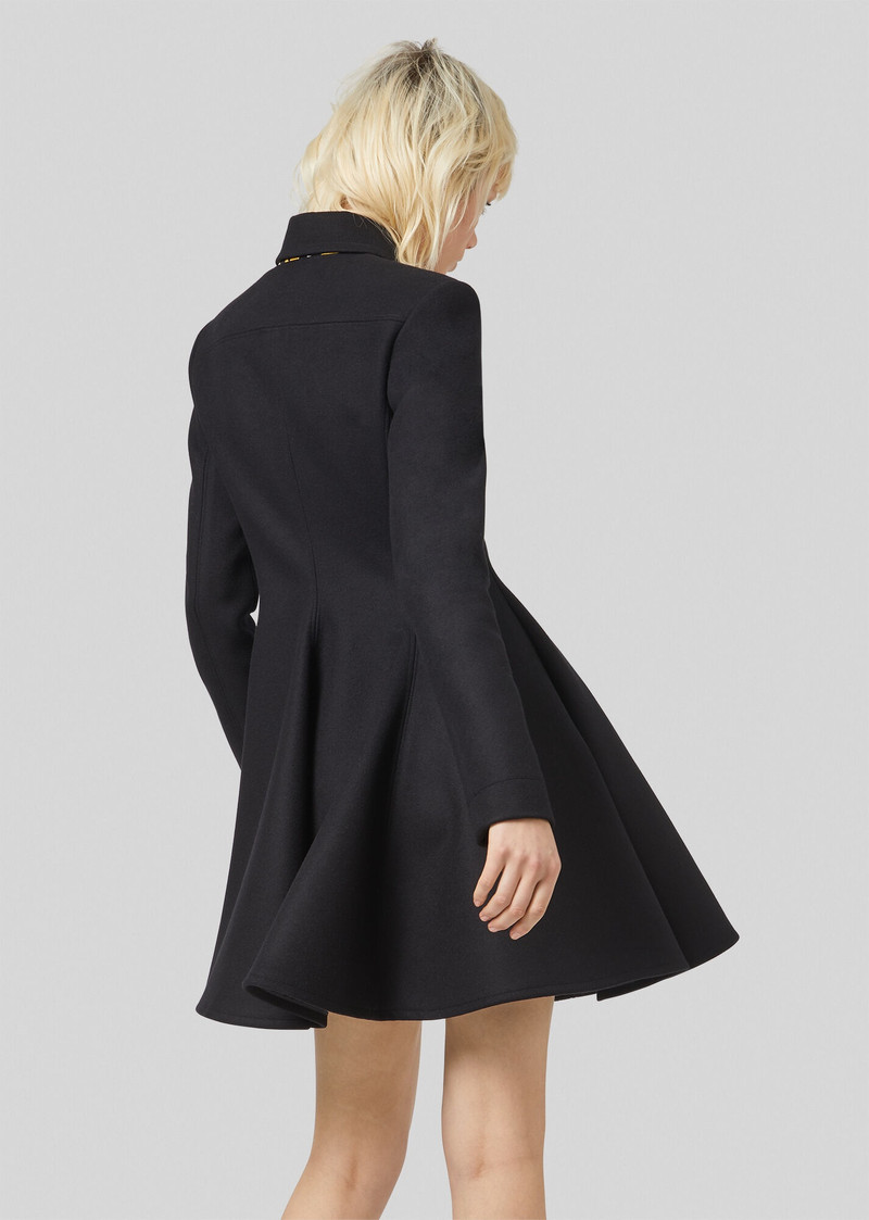 Zip Accent Wool Flared Coat 3