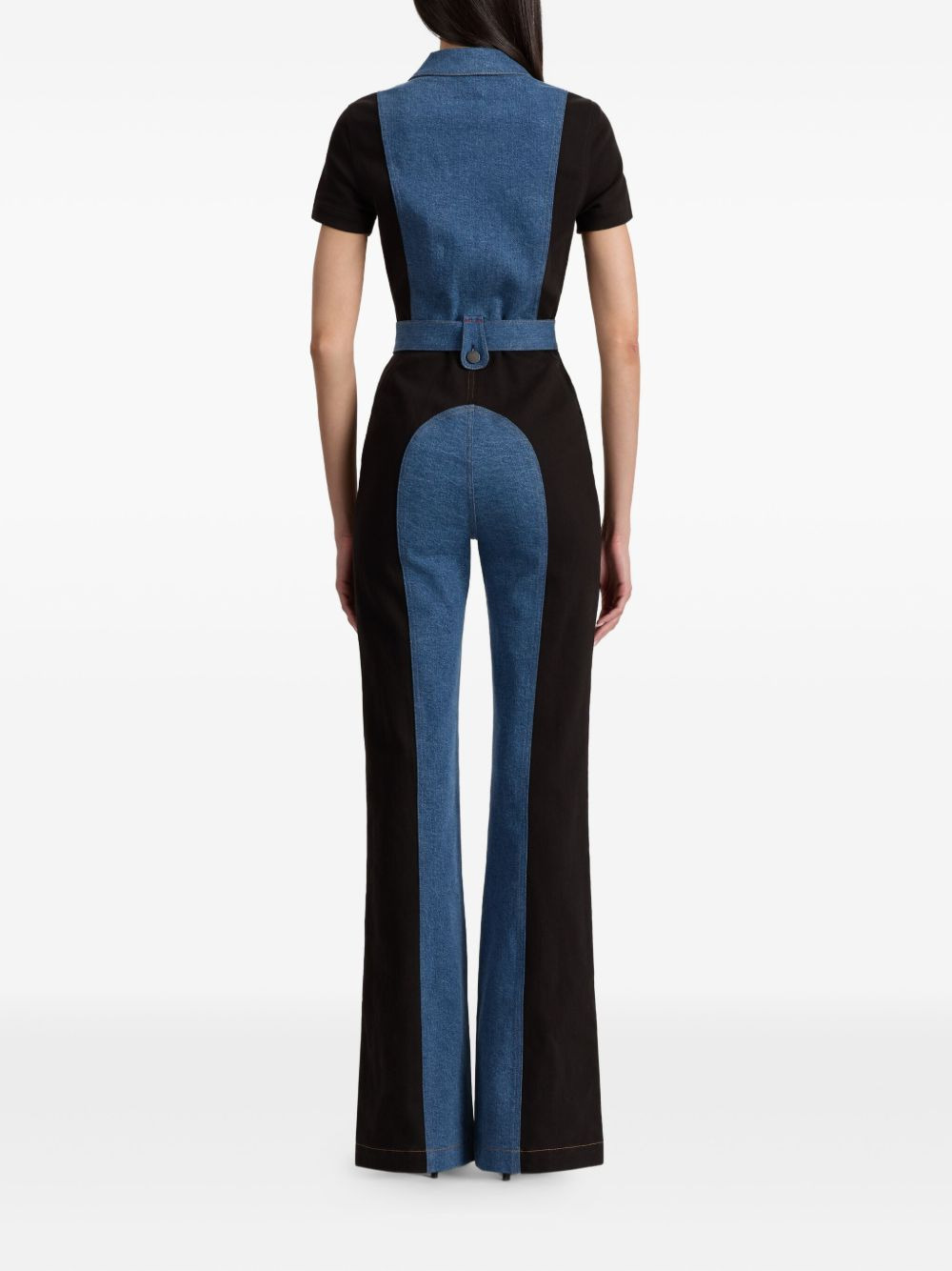 zip-front panelled jumpsuit - 4