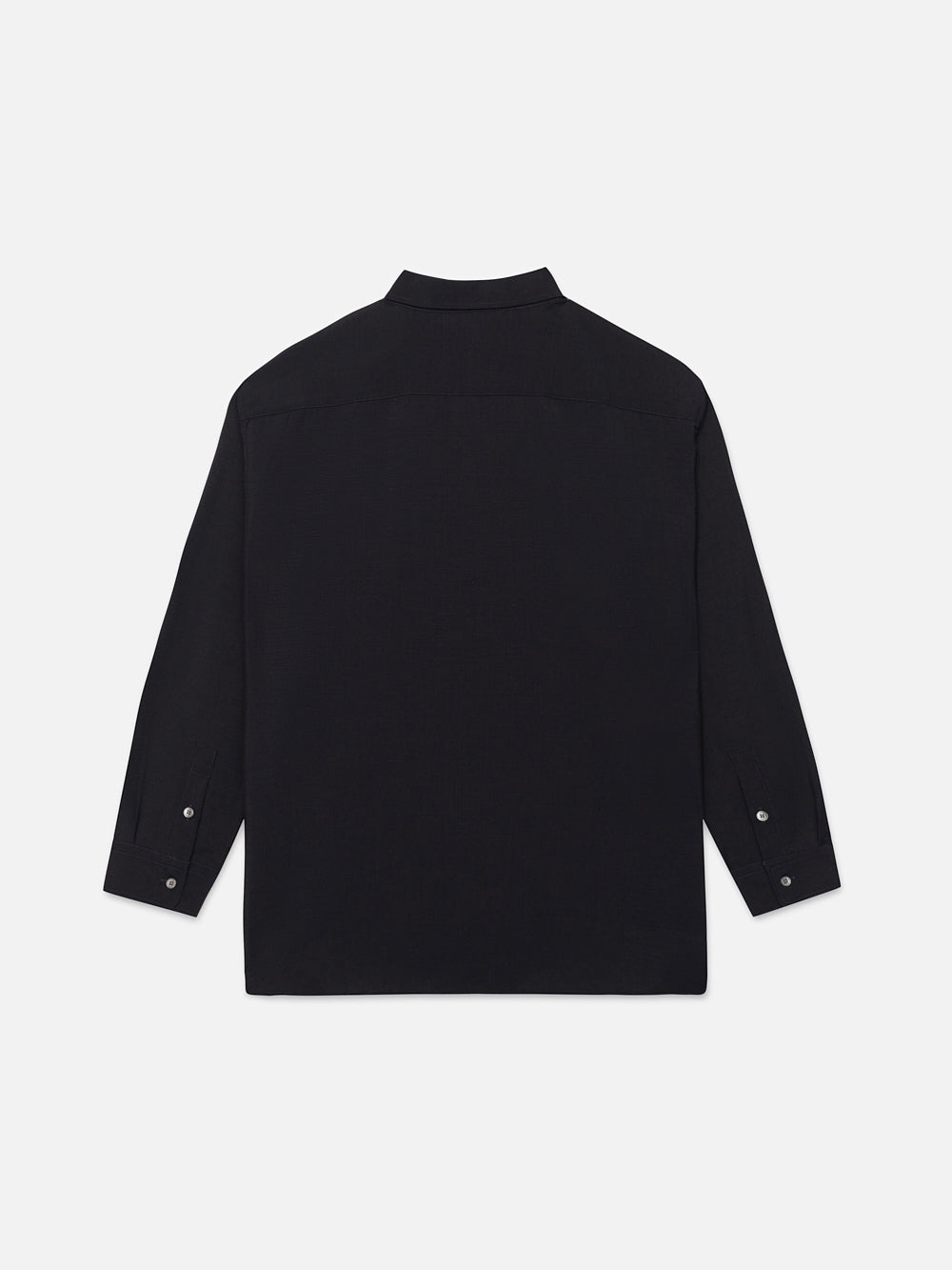 Wool Blend Relaxed Shirt in Dark Navy - 3