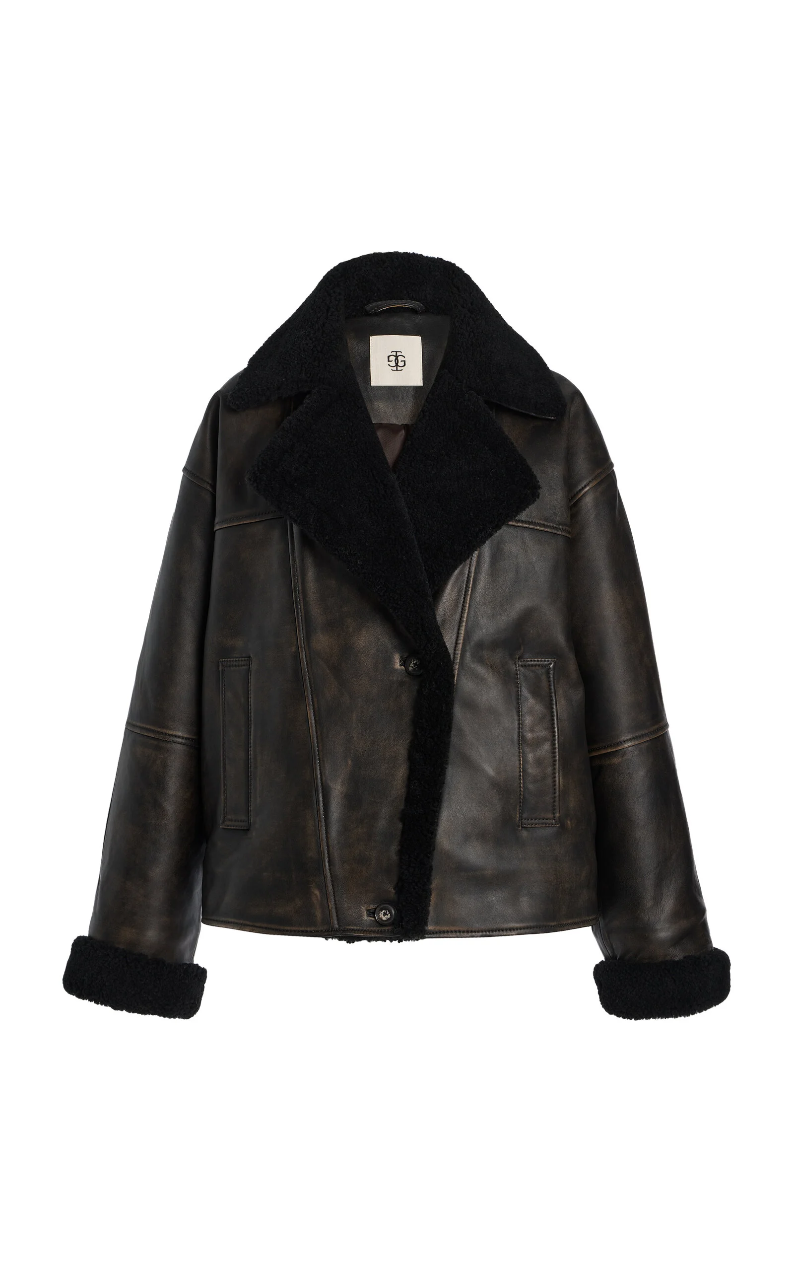 Val D. Aviator Lambskin Leather Jacket brown - 1
