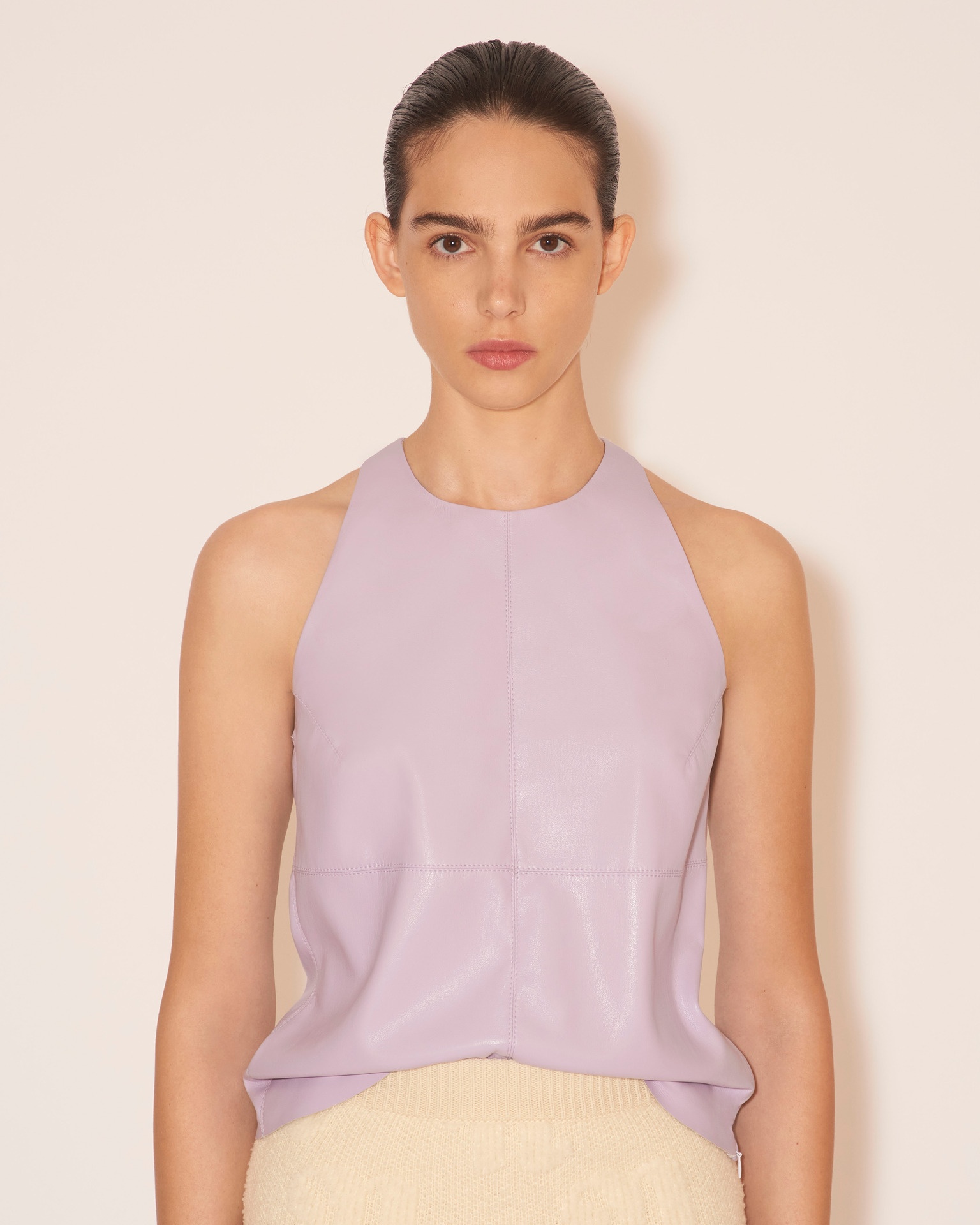 TEZA - OKOBOR™ alt-leather sleeveless top - Lilac - 6
