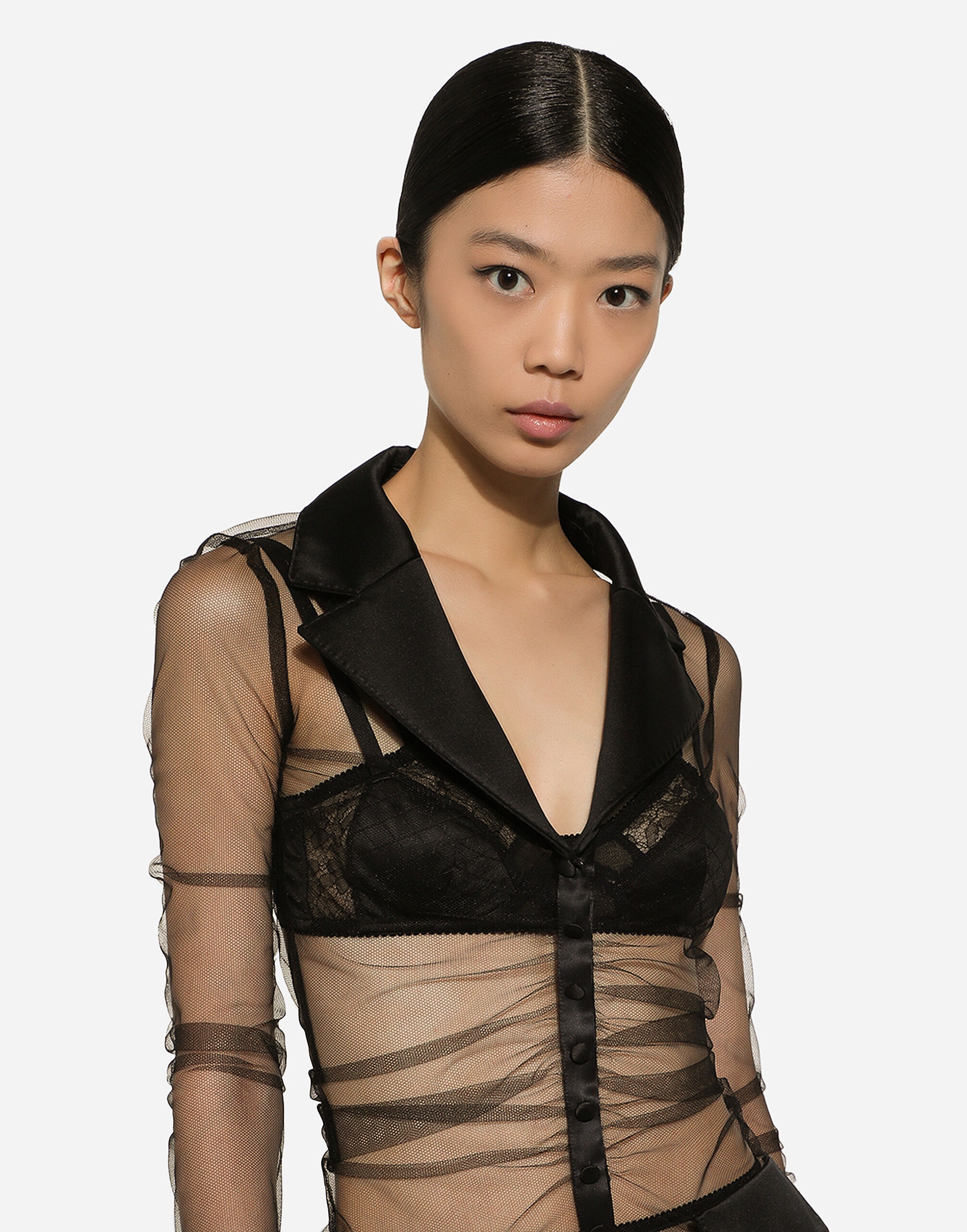 Tulle jacket with satin details - 7