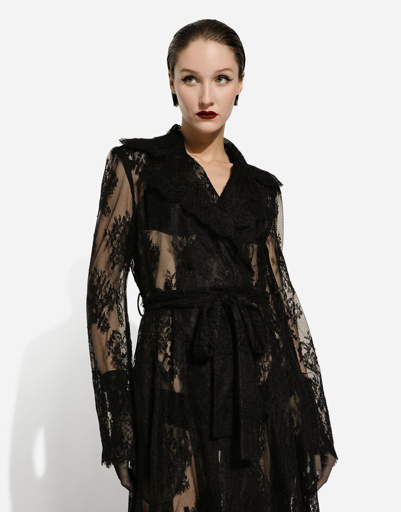 Chantilly lace coat with belt 5