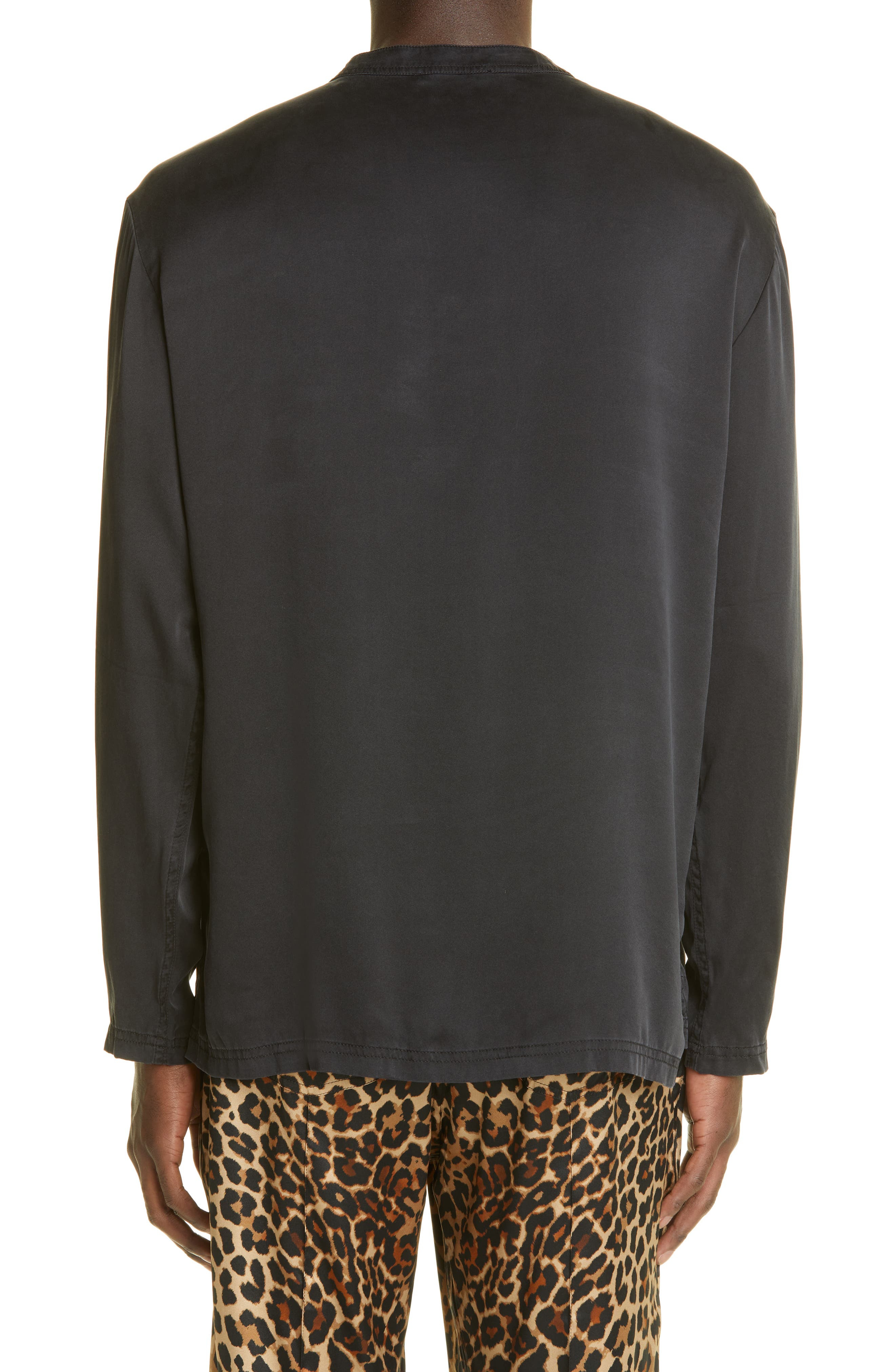 Henley Stretch Silk Pajama Shirt - 2