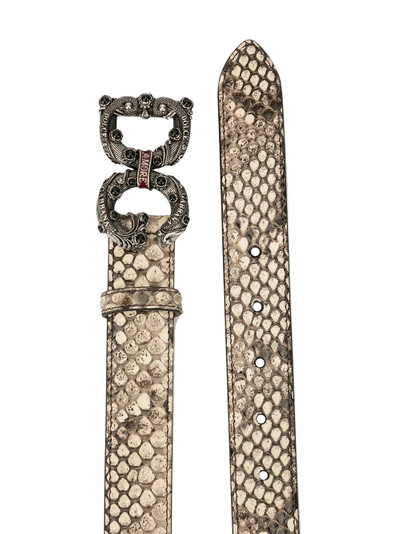 Dolce & Gabbana snake effect logo plaque belt outlook