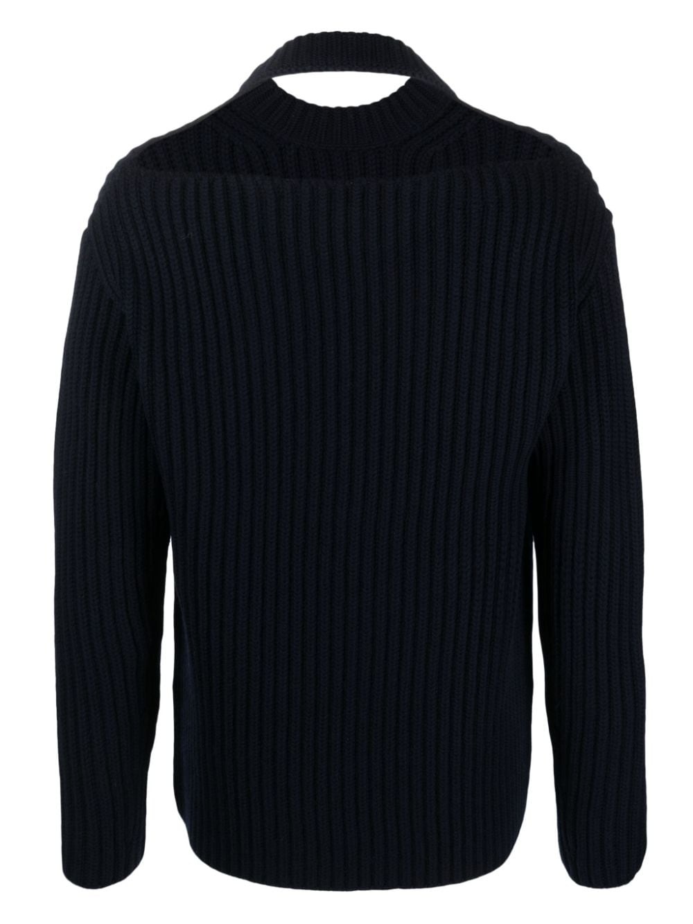 cut-out detail merino jumper - 2