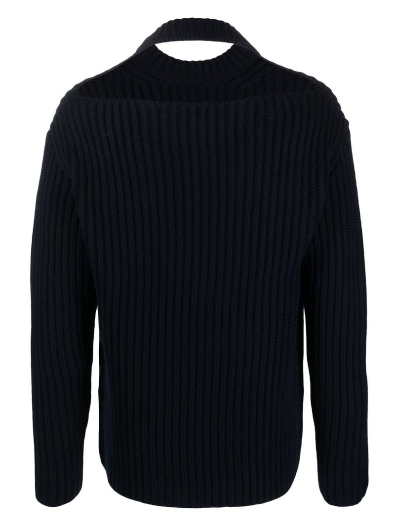 BOTTER cut-out detail merino jumper outlook