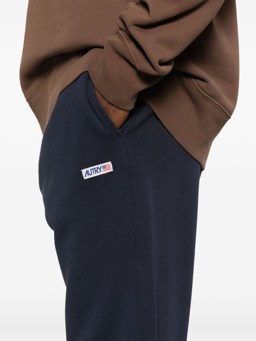 logo-patch cotton track pants - 5