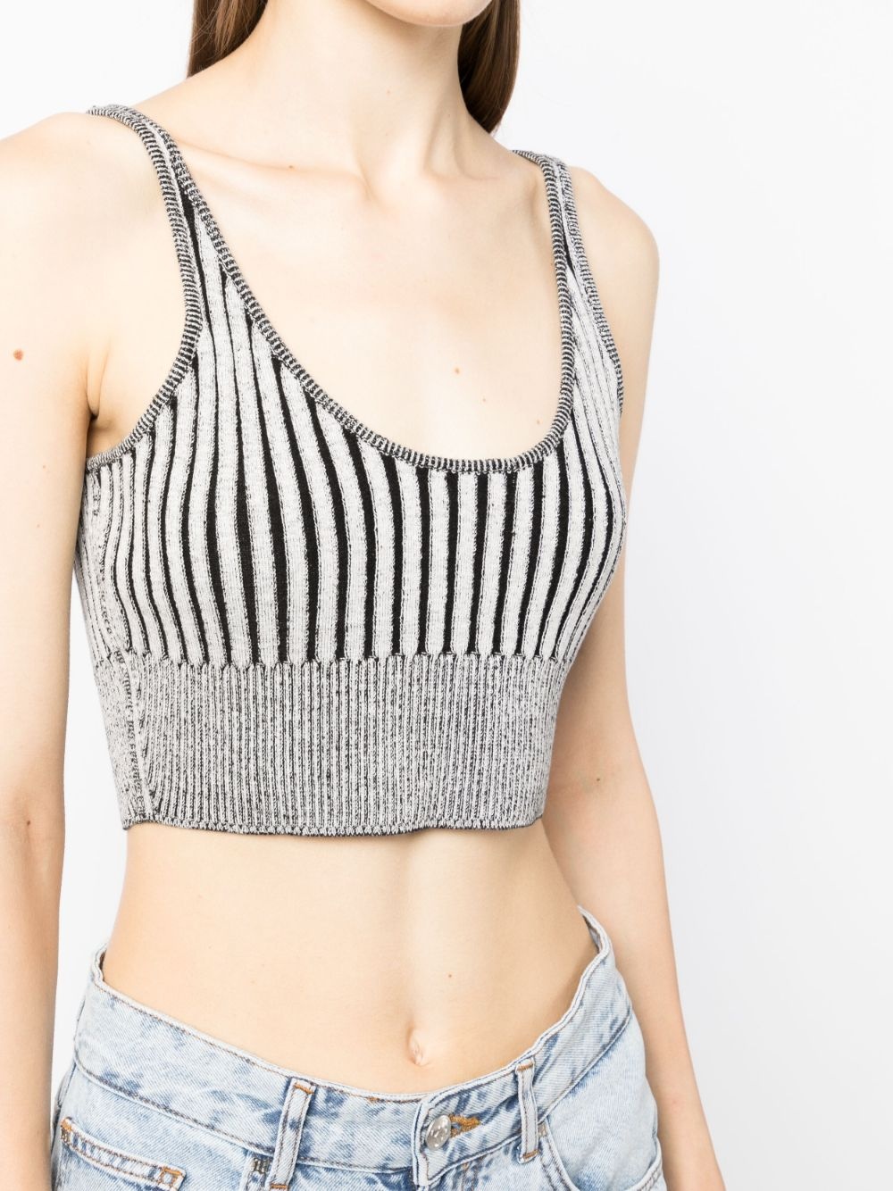 knitted cotton-silk cropped top - 5