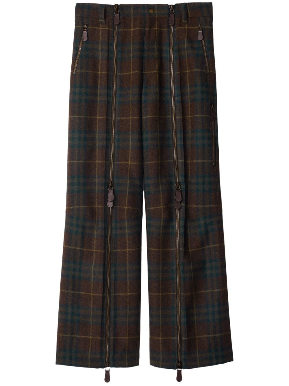 checked wool trousers - 1