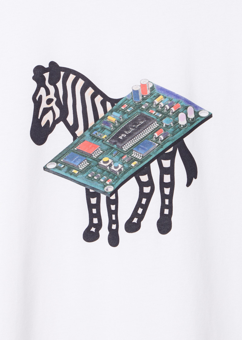 Paul Smith White Circuit Print 'Zebra' T-Shirt outlook