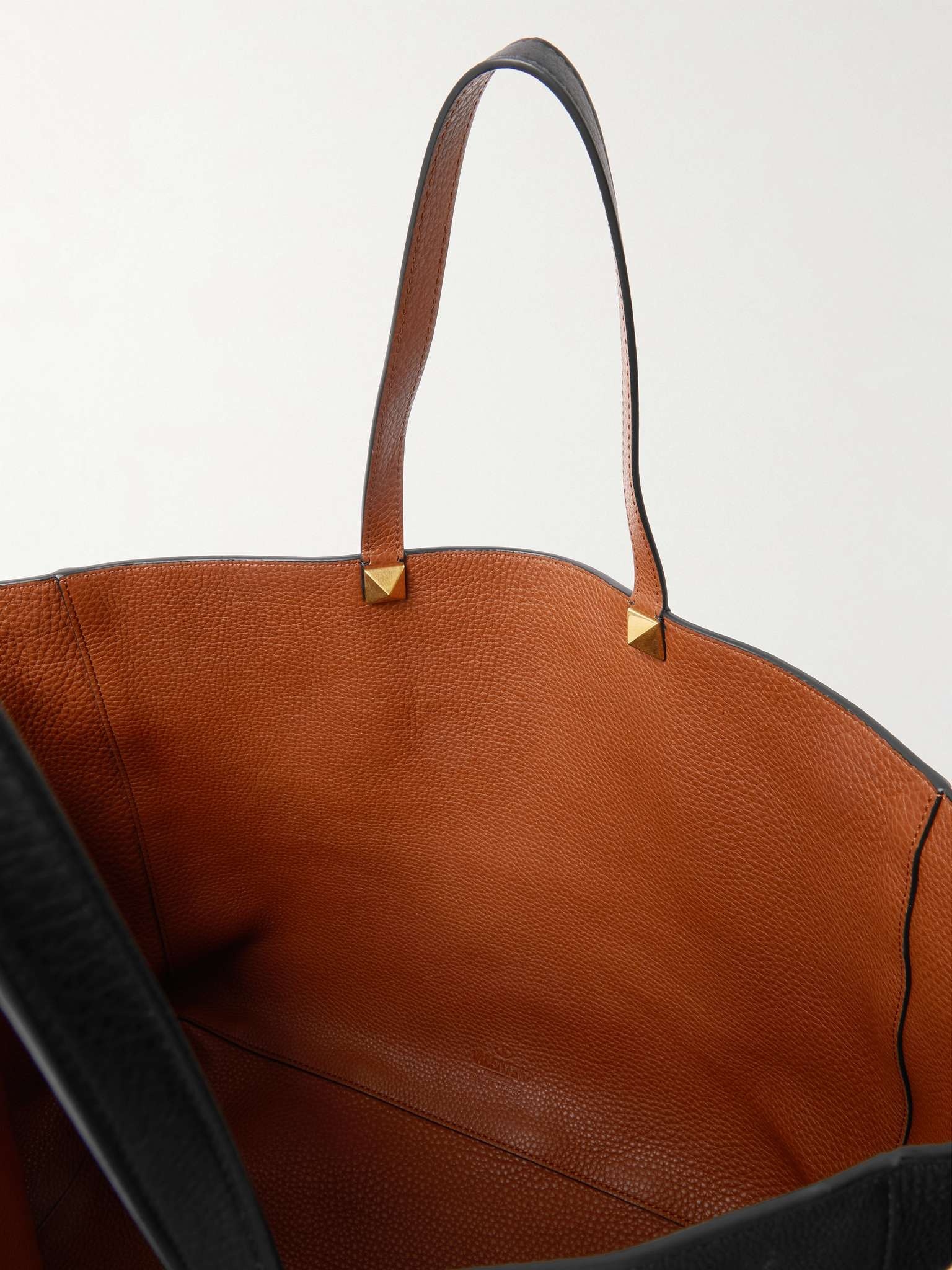 Valentino Garavani Reversible Logo-Debossed Full-Grain Leather Tote Bag - 3