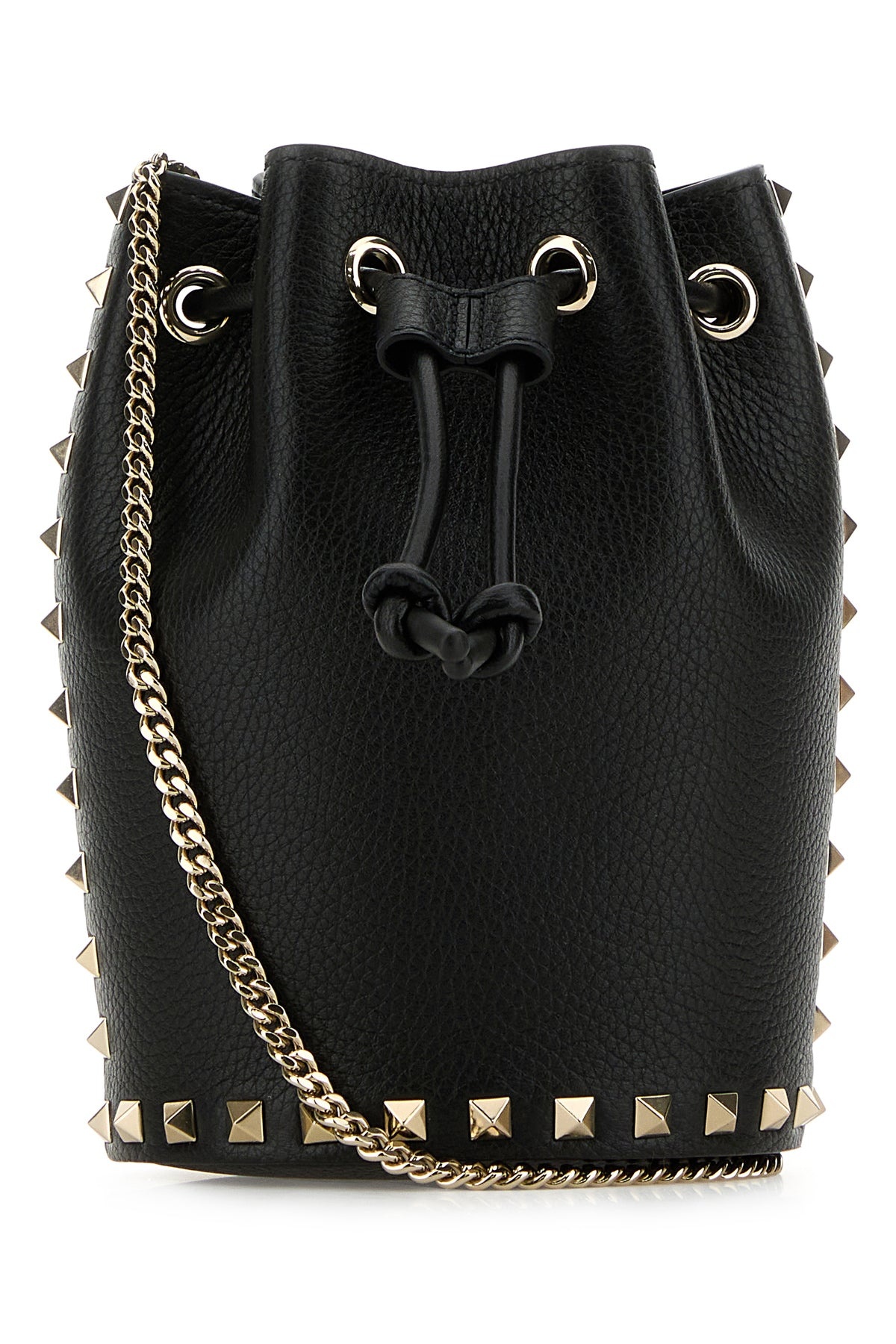 Black leather bucket bag - 1