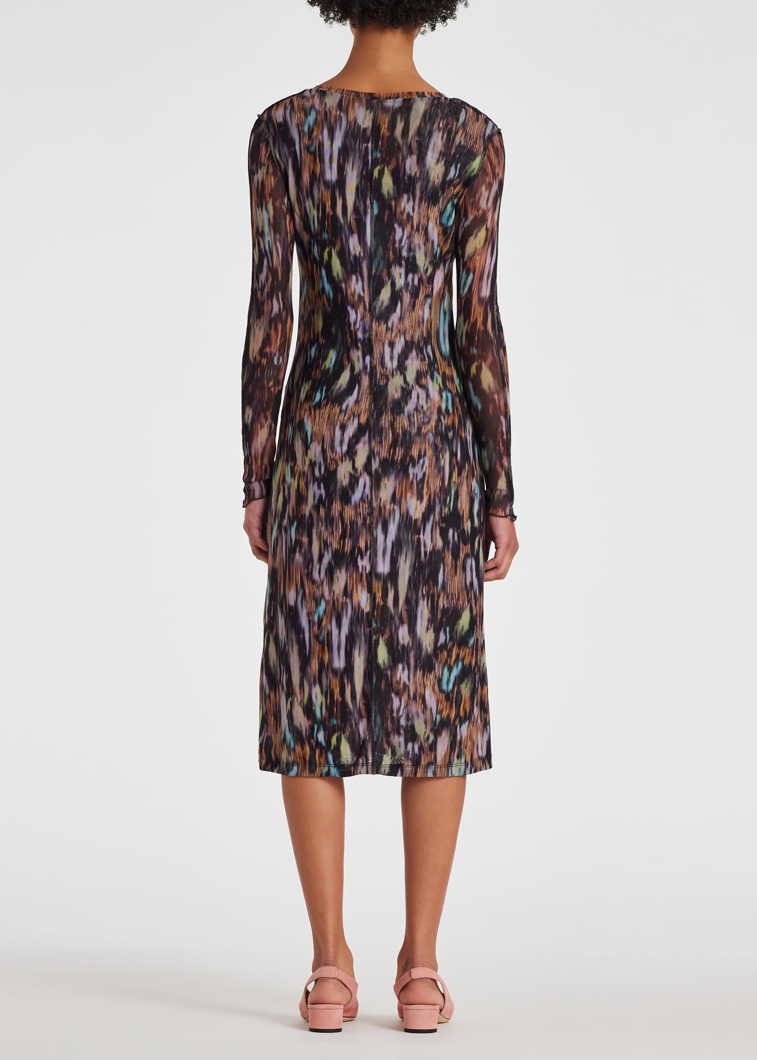 'Bark' Print Mesh Dress - 4