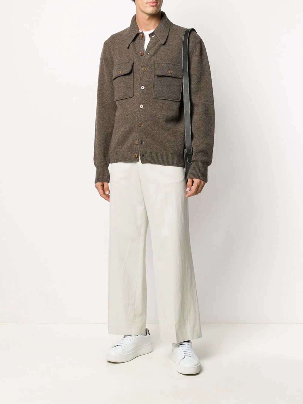 flap-pocket knitted overshirt - 2