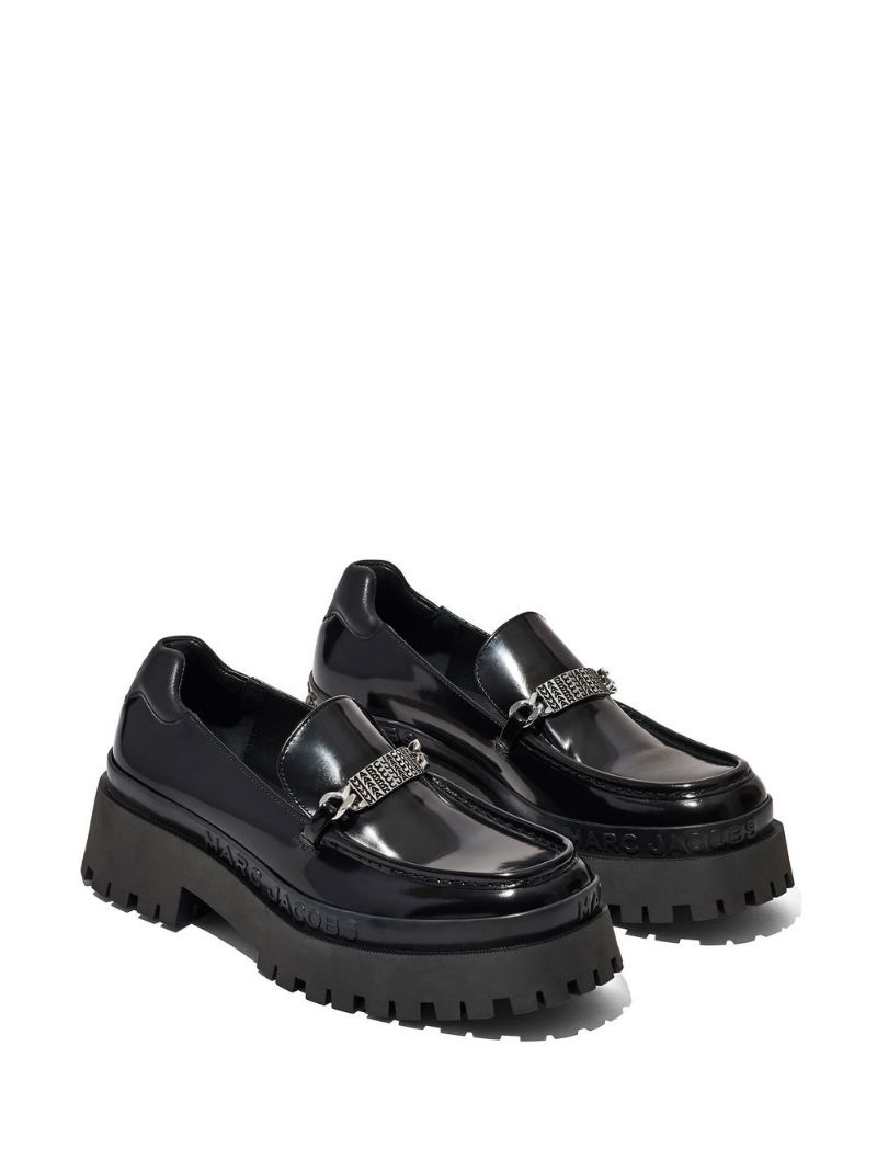 leather platform loafers - 2