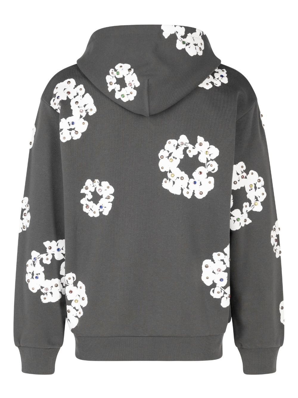 Rhinestone Wreath zip hoodie - 2