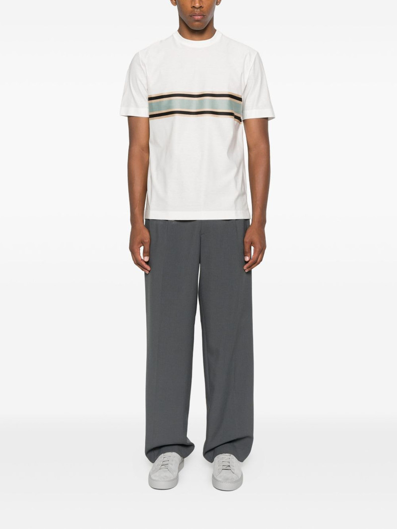 Canali stripe-detail T-shirt outlook
