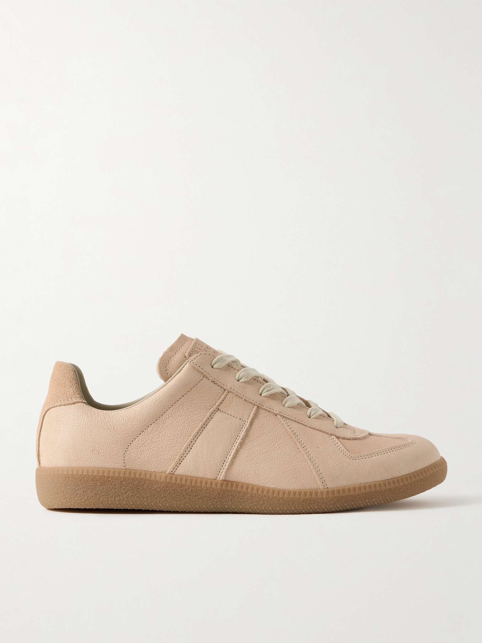 Replica Suede-Trimmed Leather Sneakers - 1