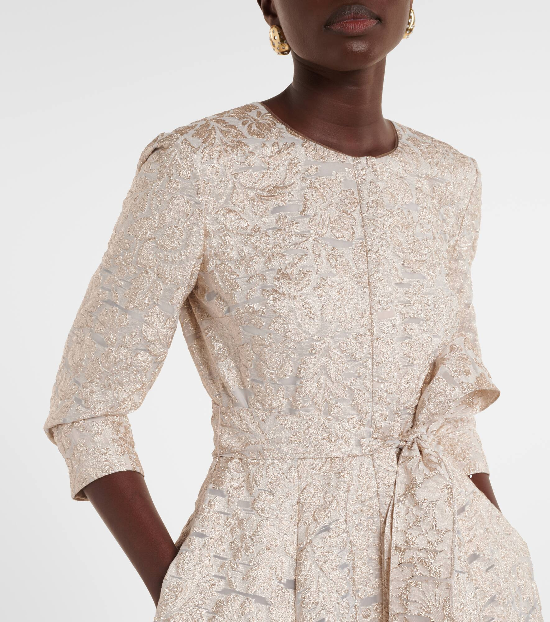Lamé jacquard midi dress - 4