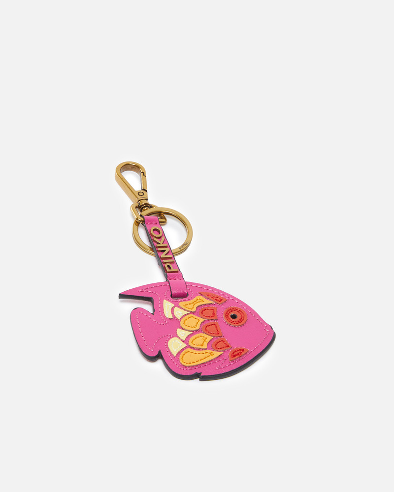 PINKO FAUX LEATHER FUCHSIA FISH CHARM outlook