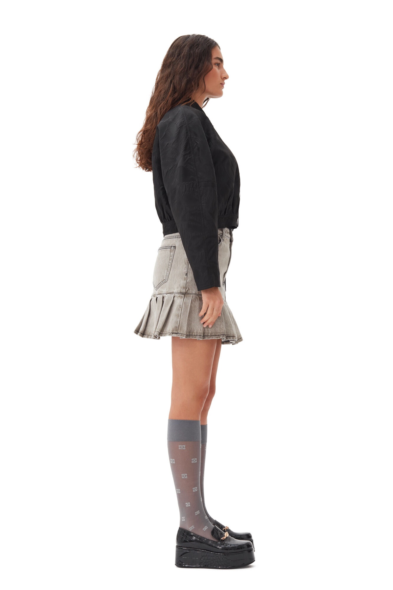 BLACK TEXTURED CLOQUE SHORT JACKET - 5