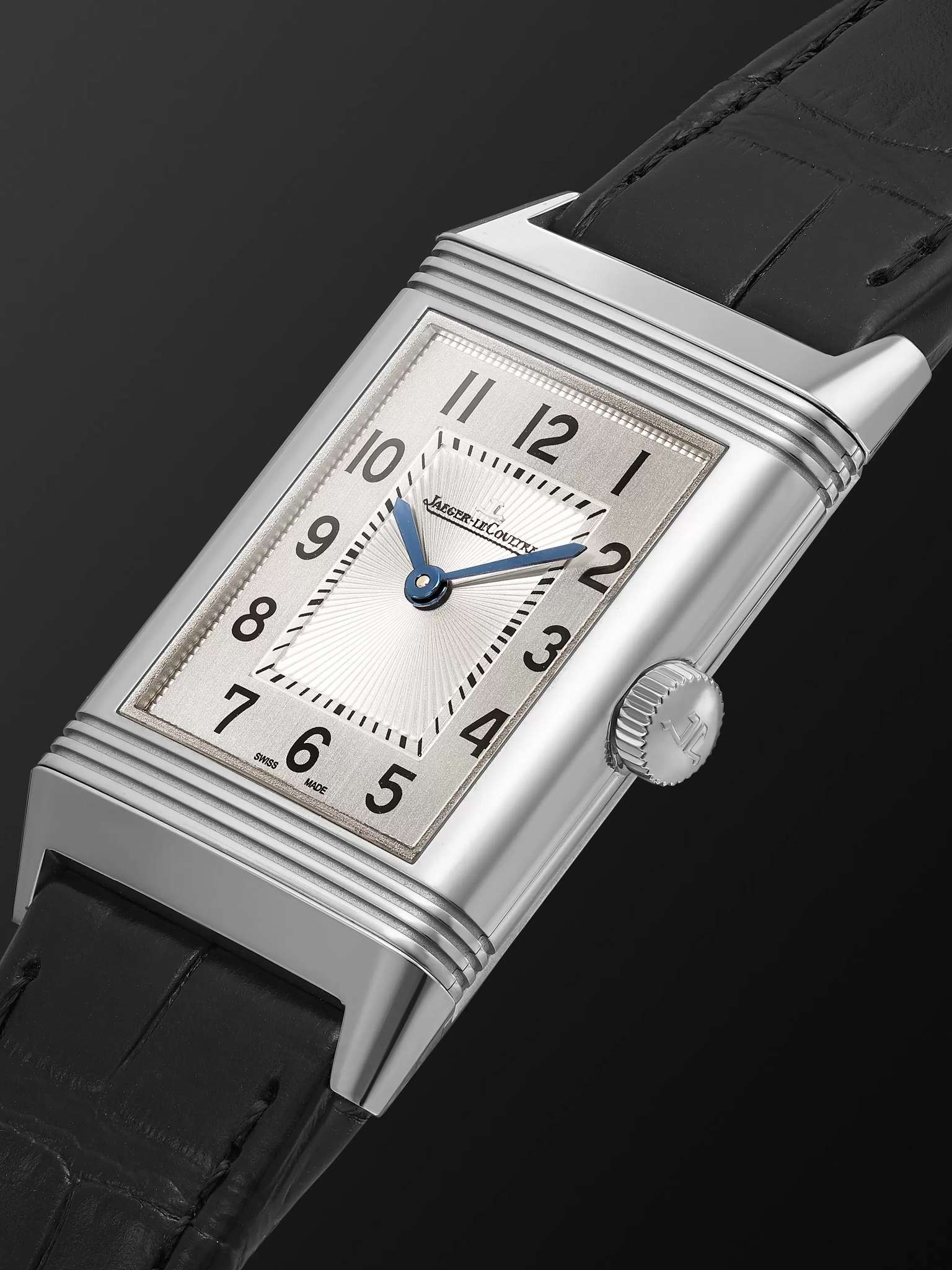 Reverso Classic Medium Thin Hand-Wound 24.4mm Stainless Steel and Alligator Watch, Ref. No. Q2548440 - 4