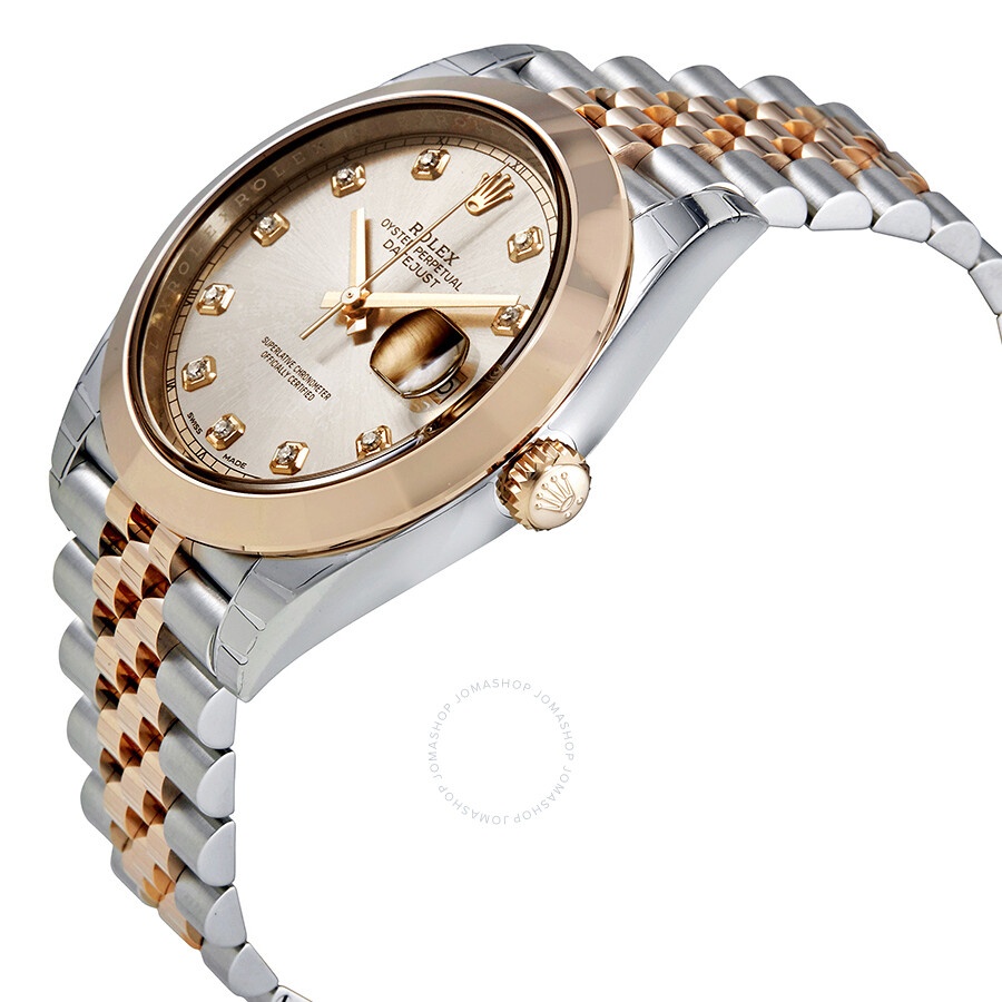 Rolex Datejust Sundust Diamond Steel and 18K Everose Gold Men's Watch 126301SNDJ - 2