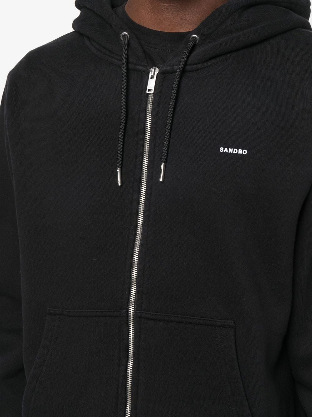 logo-print zip-up hoodie - 5