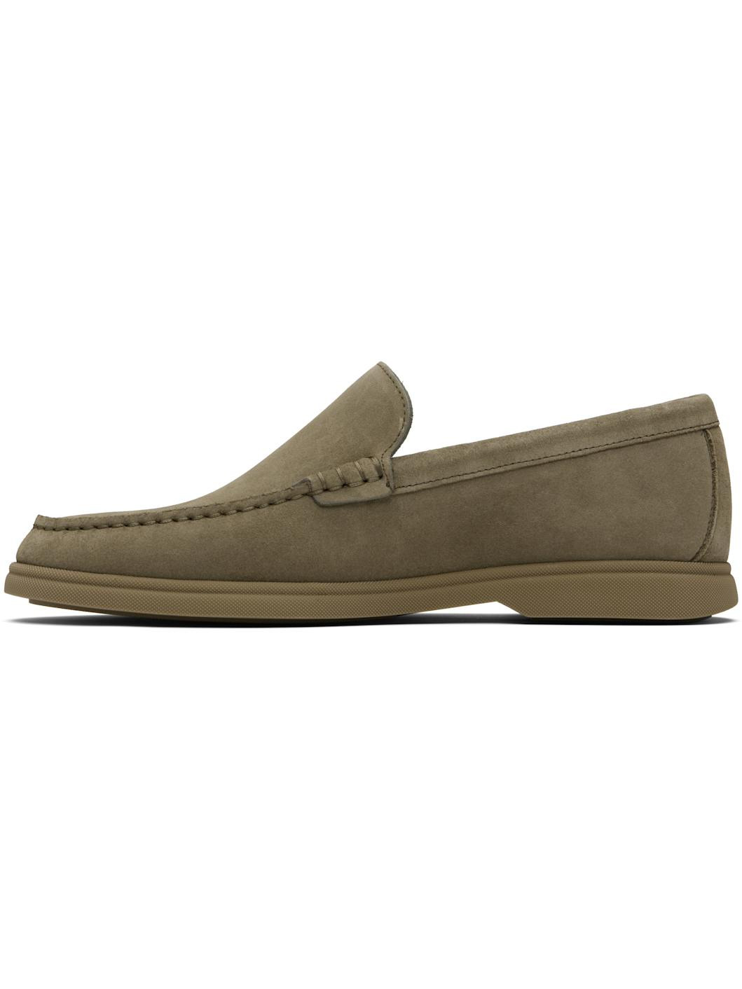 Khaki Suede Loafers - 3