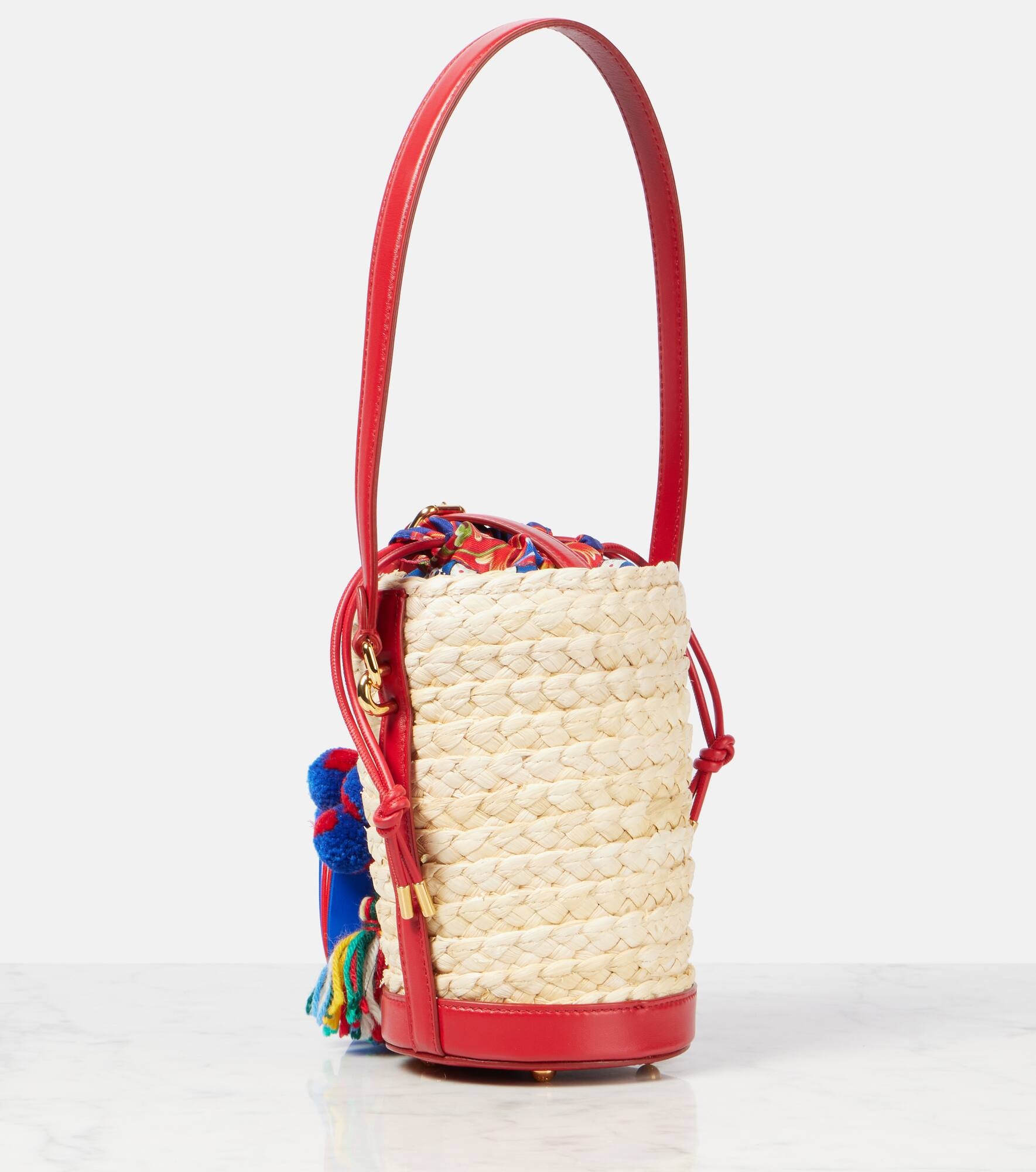 Carla Medium raffia bucket bag - 4