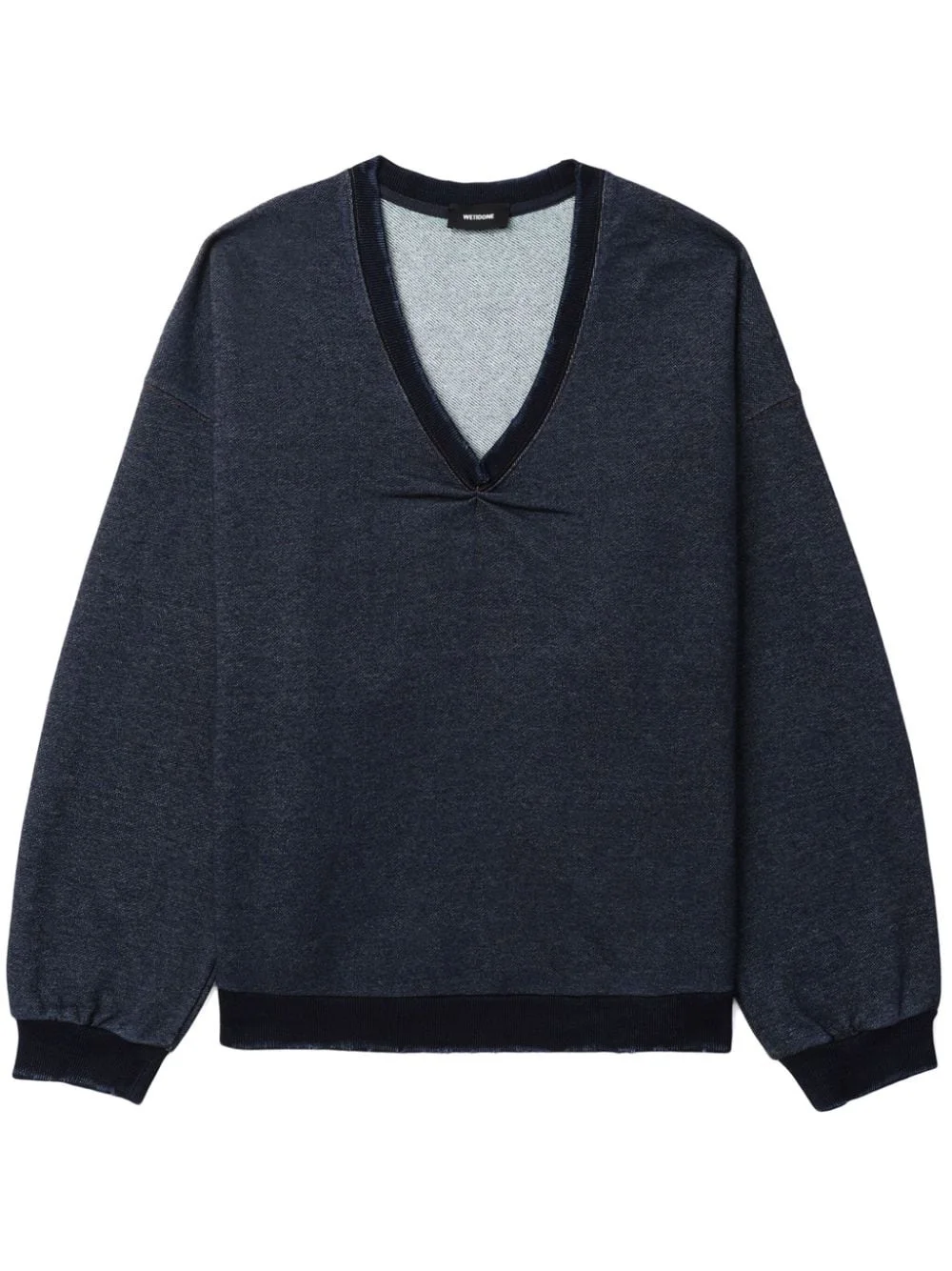 ruched-detail cotton sweatshirt - 1