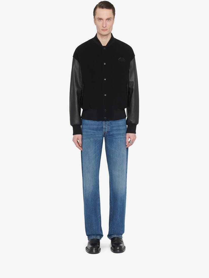 Men's Hybrid Bomber Jacket in Black - 2
