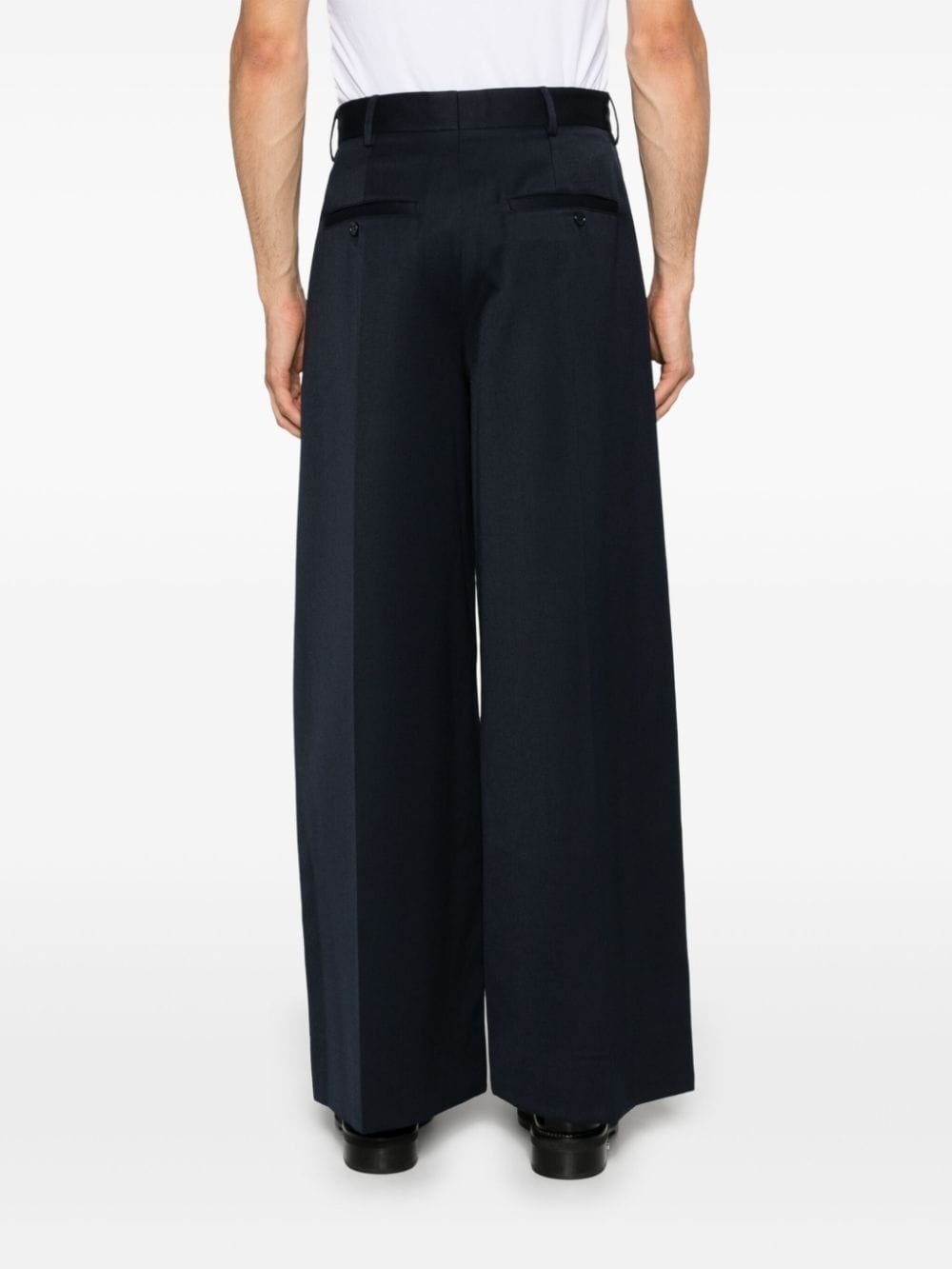 pleated wide-leg trousers - 4