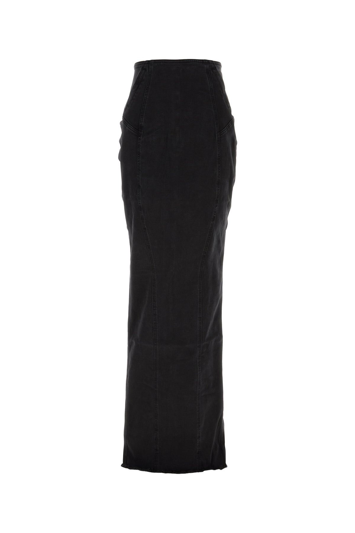 Black stretch denim Channel skirt - 1