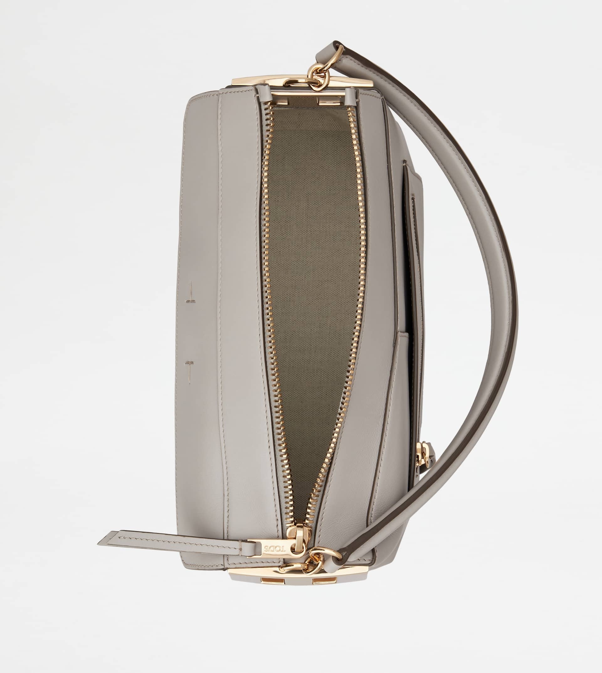 TOD'S T CASE BAULETTO IN LEATHER SMALL - GREY - 4