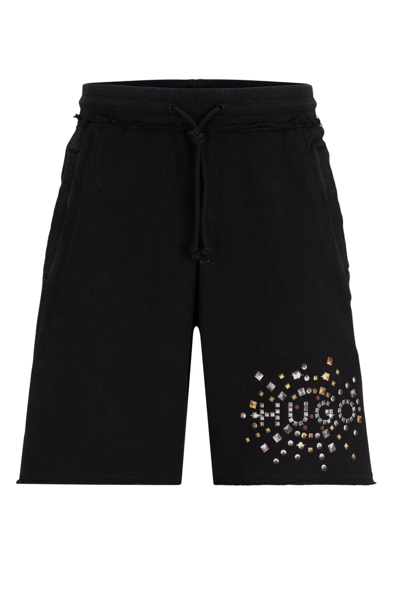 COTTON-TERRY SHORTS WITH STUD-EFFECT ARTWORK 1
